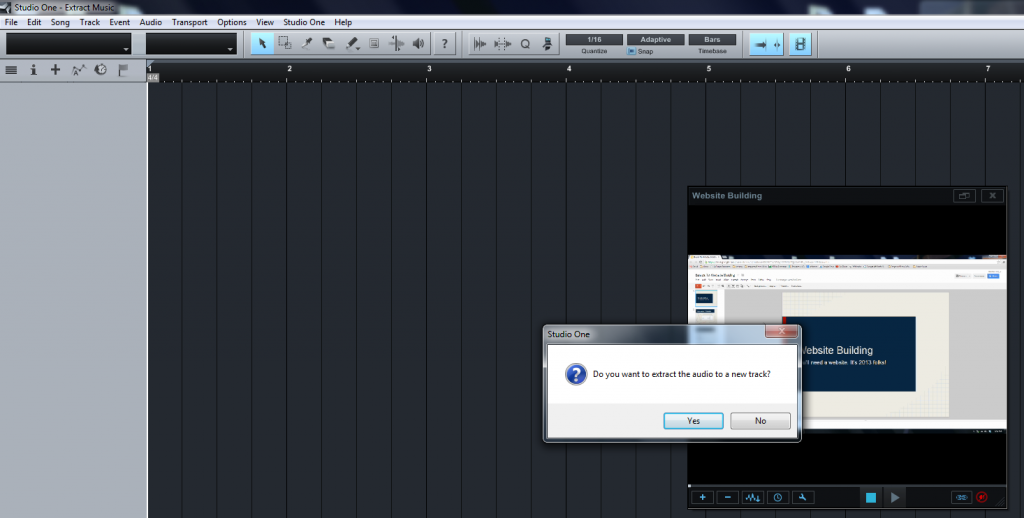 Extracting Audio From Video in Studio One