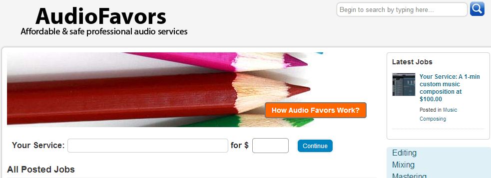 Audio Favors - Marketplace for the audio industry